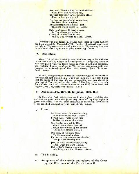 War Memorial Program 1920 - page 3.JPG - War Memorial  Unveiling and Dedication Program  - October 24th 1920 - page 3